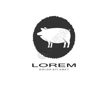 猪标志 vecto农场哺乳动物猪肉动物白色绘画食物商业艺术资源背景图片