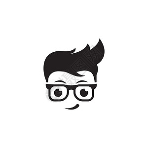 设计教程极客男孩矢量图标设计编码员商业游戏电脑眼镜玩家设计师智力标识教育插画