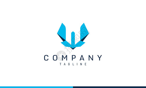 技术行业品牌标识的抽象 W 字母标志几何身份标签翅膀力量公司软件推广活力商业字体背景图片