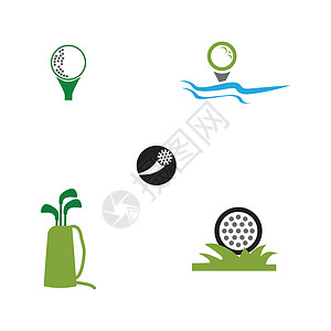 高尔夫图标矢量图解设计日志比赛游戏旗帜横幅运动闲暇插图课程绿色娱乐背景图片