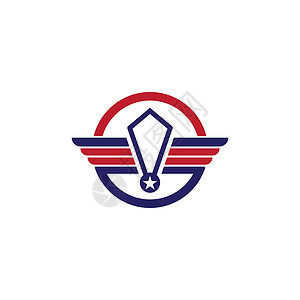美国空军翼猎鹰标志模板 vecto团队公司金融标识创造力插图金子奢华身份商业插画