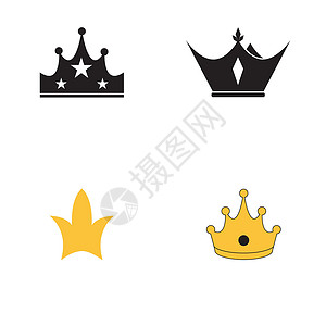 皇冠标志模板矢量 ico奢华标识徽章黑色装饰品金子库存插图皇家君主背景图片
