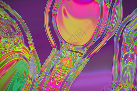 抽象光亮多彩色液体背景Name插图彩虹气泡坡度艺术粒子背景图片