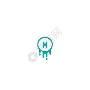绿色设计概念中的字母 M 标识商业插图黑色字体营销圆圈衬线体奢华创造力艺术背景图片