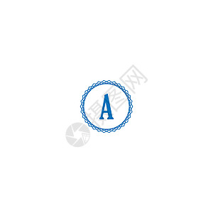 蓝色设计中的字母 A 标识衬线体奢华公司技术标题品牌黑色字体圆圈艺术背景图片