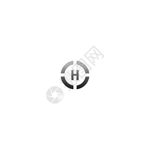 渐变颜色的 Circle H 标志字母设计概念字体坡度插图奢华技术圆圈品牌艺术网络营销背景图片
