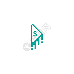 绿色设计概念中的字母 S 标识网络衬线体技术标题插图商业艺术公司圆圈互联网背景图片