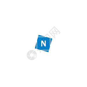蓝色设计概念中的字母 N 标识标题字体商业创造力黑色正方形公司奢华营销网络背景图片