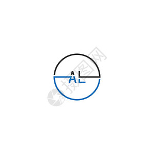 超大号AL 标志字母设计概念技术圆形字体黑色插图网络标识创造力商业互联网设计图片