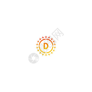 渐变颜色的 Circle D 标志字母设计概念公司坡度互联网字体奢华品牌插图艺术标识圆圈背景图片