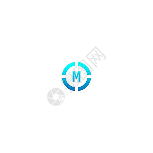 渐变颜色的圆形 M 标志字母设计概念坡度圆圈字体技术艺术品牌互联网标题黑色营销背景图片