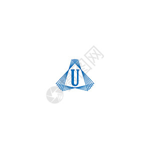 蓝色设计中的字母 U 标识衬线体正方形公司插图品牌创造力黑色奢华圆圈互联网背景图片