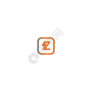 闪电字母 Z 标识渐变色圆圈商业互联网字体艺术正方形营销网络奢华公司背景图片