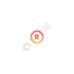 渐变颜色的圆形 R 标志字母设计概念衬线体插图创造力技术字体商业坡度品牌标题标识背景图片