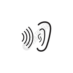 听力标志模板 vecto器官身体体积洞察力艺术收音机分贝课程医院健康背景图片
