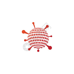 红色艾滋病标志冠状病毒标志设计模板感染疾病生物学微生物学寄生虫细胞微生物标识细菌病原插画