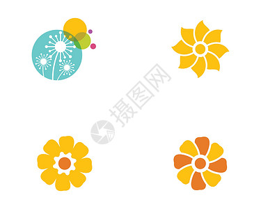 花矢量图标设计圆圈叶子公司花园植物花朵海滩温泉橙子沙龙背景图片