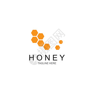 蜂蜜梳子蜂蜜标志 vecto插图细胞食物金子花蜜蜂蜡甜点蜂巢六边形横幅插画