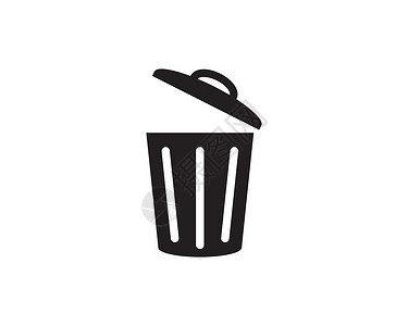 垃圾标识垃圾图标矢量图工作室环境网站篮子办公室垃圾桶按钮黑色插图生态插画