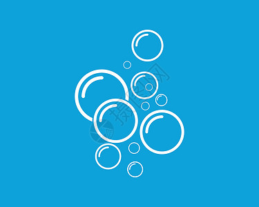圆圈蓝色它制作图案气泡水矢量插图反射空气圆圈流行音乐苏打液体肥皂水族馆流动插画