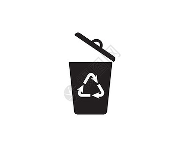 垃圾标识垃圾图标矢量图互联网黑色按钮网络垃圾桶网站办公室篮子插图环境插画