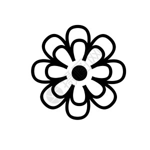 花瓣图标在白色背景上简单隔离的花图标花朵叶子偶像收藏花店夹子弹性花园意图植物群背景