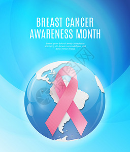 乳腺癌宣传月粉红丝带背景 矢量图案制作疾病胸部医疗女性标签药品生活插图徽章生存背景