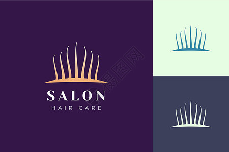 沙龙标志模板与简单和豪华的发型品牌奢华睫毛女士理发师店铺商业头发洗发水女性背景图片