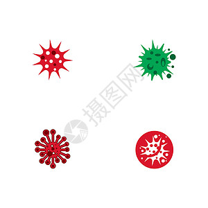 设置病毒徽标模板 vecto插图生物学细胞疫苗微生物科学微生物学感染病毒性生物背景图片
