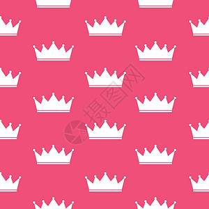 皇冠矢量图公主皇冠无缝图案背景矢量图奢华涂鸦王子纺织品孩子墙纸婴儿女王紫色装饰品背景