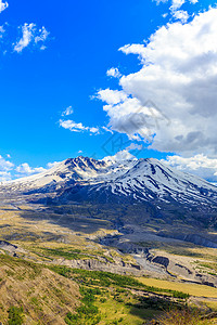 芒特圣海伦圣海伦山风景雪片天空背景