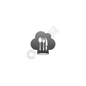 帽子厨师图标日志商业面包师衣服咖啡店餐厅菜单烹饪工作食物标识背景图片