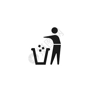 感应垃圾桶垃圾和人图标 vecto按钮回收产品垃圾桶环境篮子生态男人地球活力设计图片