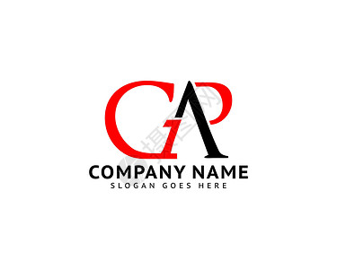首字母 GAP 徽标模板设计身份差距红色品牌商业黑色公司标识艺术字体背景图片