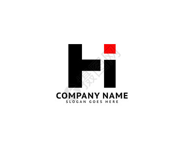 hi初始字母 HI 徽标模板设计身份创造力商业奢华营销白色互联网网络刻字技术设计图片