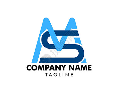 硬化症初始字母 MS 徽标模板设计商业互联网网络艺术插图身份字体蓝色公司营销设计图片