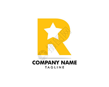 首字母 R 星标志设计背景图片