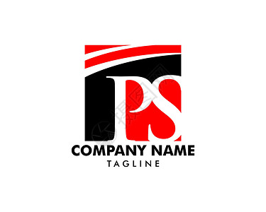 初始字母 PS 徽标模板设计商业技术网络营销公司插图极简身份品牌咨询背景图片