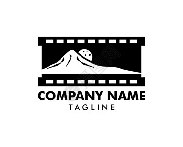 环球电影公司标志电影山标志设计模板插画