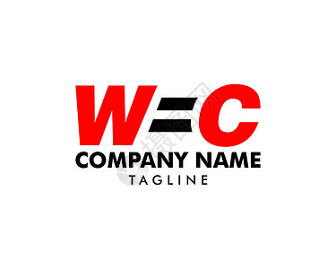 wfc初始字母 WFC 徽标模板设计创造力中心徽章首都身份字体公司世界品牌红色插画