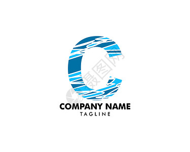 初始字母 C 徽标模板设计商业艺术刻字公司字体身份工作室技术网络蓝色背景图片