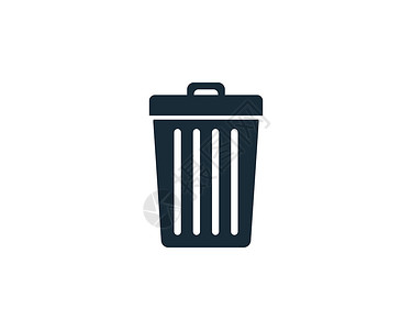 智能垃圾箱智能手机图标矢量标志模板时尚设备插图设计垃圾箱垃圾桶篮子插画垃圾回收倾倒标识黑色商业插画