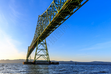 阿斯托里亚桥桥桥低角度水域建筑物水平海洋视图背景