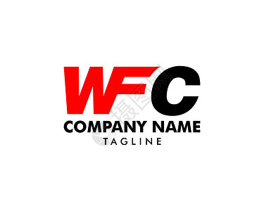 wfc初始字母 WFC 徽标模板设计创造力技术网络身份营销红色世界艺术公司字体插画