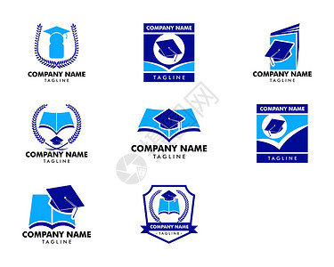 大学毕业公司实习证明模板一套大学教育标志图标设计矢量模板插画