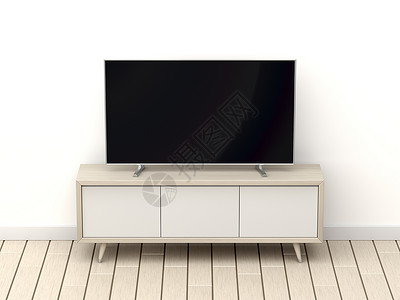 TV电视Wood tv 壁橱和有空白屏幕的电视背景