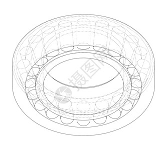 欧亚滚子滚子轴承 韦克托草图建造插图渲染机械变速箱绘画工业圆圈技术设计图片