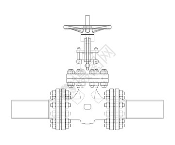 工业阀门  3 的矢量渲染商业设计压力气体管道几何学项目金属字法管子插画