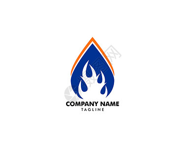 汽油公司水滴火标志设计模板 ico火焰推广商业液体汽油营火公司管道气体力量插画