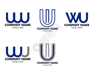 吴京首字母 WU 徽标模板设计集设计图片